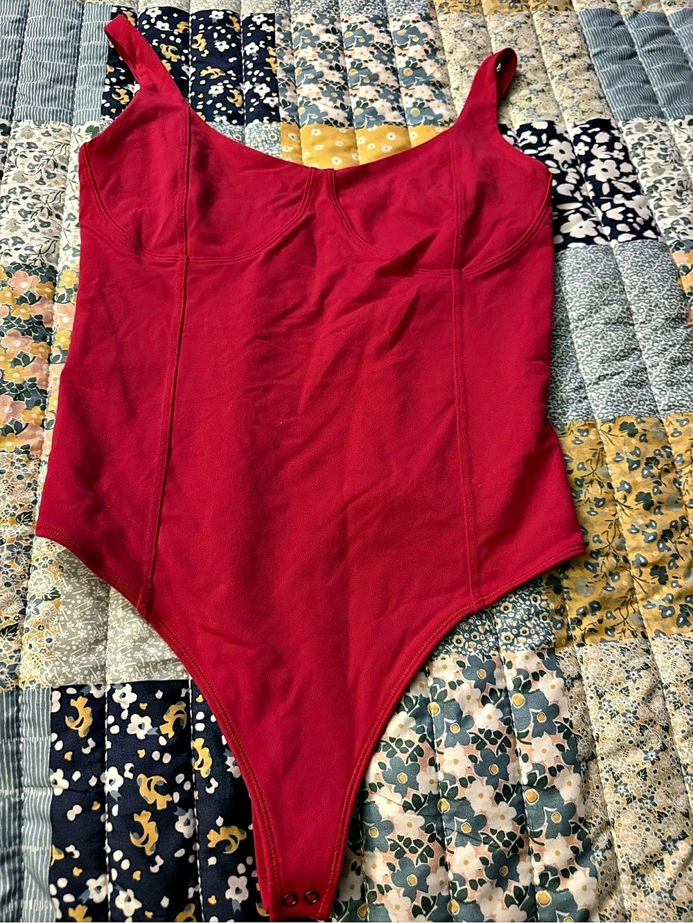Abercrombie & Fitch Soft A&F Collection Sweetheart Bodysuit Red Large